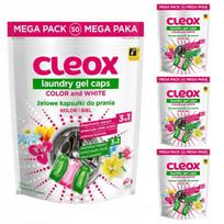 Skalbimo kapsulių rinkinys Cleox 3in1, 4 x 50 vnt., stipri 3 kamerų formulė