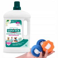 Sanytol skalbinių dezinfekantas + dovana: anti-plaukų dribsnių priemonė