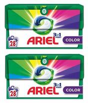 Skalbimo kapsulės Ariel 3in1 spalvotiems drabužiams, 56 vnt.
