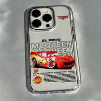 Automobiliai L-Žaibas M-Makvynas Telefono dėklas, skirtas Samsung Galaxy S25 S24 S23 S22 S21 S20 Note20 FE Ultra Edge Plus 4G 5G Skaidrus Samsung Note10 Plus