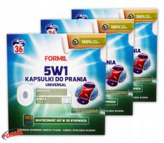 Skalbimo kapsulės Formil 5in1, universalios, baltai ir šviesiai skalbiniams, 3 x 36 skalbimų
