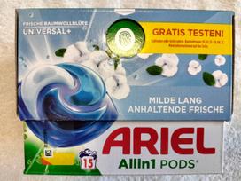 Skalbimo kapsulės ARIEL Universal+ All in 1, 15 vnt., 316,5 g, vokiškos