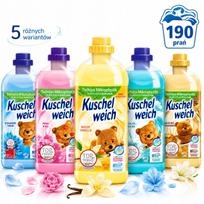 Skalbinių minkštiklis Kuschelweich, 1 l, 5 vnt., įvairūs kvapai