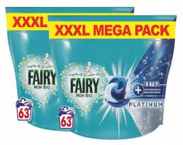 Skalbimo kapsulės Fairy Non Bio Platinum jautriai odai, 126 skalbimai