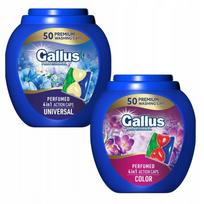 Skalbimo kapsulių rinkinys Gallus 4in1 spalvotiems ir universaliems drabužiams, 50 vnt., 2 x 900 g
