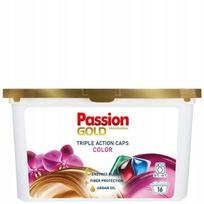 Skalbimo kapsulės PASSION GOLD COLOR 3in1, 16 vnt., su aktyviais enzimais