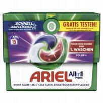 Skalbimo kapsulės Ariel COLOR+, 15 skalbimų, Vokietija