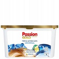 Skalbimo kapsulės PASSION GOLD Universal 3in1, 16 vnt., su aktyviais enzimais