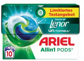 Skalbimo kapsulės Ariel Touch of Lenor, 10 vnt.