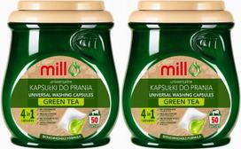 Skalbimo kapsulės ECOMILL Green Tea, 2 pakuotės po 50 vnt.