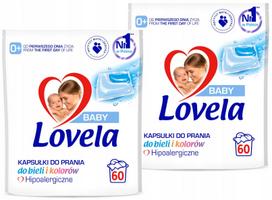 Skalbimo kapsulės Lovela Baby, baltai ir spalvotiems drabužiams, 120 vnt.
