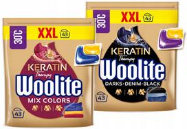Woolite spalvotiems ir juodiems skalbiniams, kapsulių rinkinys, 2 x 43 vnt.