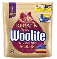 Skalbimo kapsulės spalvotiems drabužiams su keratinu Woolite, 33 vnt.