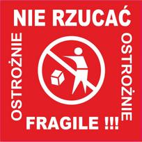Lipnios etiketės „FRAGILE“ siuntoms, 1000 vnt.