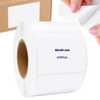 Termo etiketės 80x50 mm, 70 g, stiprūs hotmelt klijai, perforuotos, 1000 vnt.