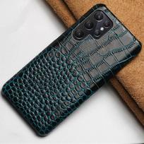 Retro krokodilo rašto karvės odos dėklas, skirtas Samsung Galaxy S25 Ultra S24 FE S23 S22 S21 Plus S20 Note20 Edge, kietas korpusas Galaxy S25 FE mėlyna