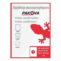 Lipnios etiketės A4, 210x297 mm, baltos, 100 vnt., spausdintuvui