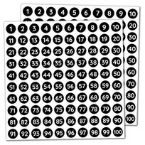 Lipnios numeruotos etiketės namams, 1–100, 25 lapai