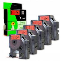 Etiketės juostelė DYMO D1 12 mm x 7 m, raudona su juodu tekstu, 5 vnt., modelis 45017 S0720570
