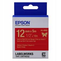Lipni juostelė Epson LabelWorks LK-4RKK, 12 mm x 5 m, auksinis tekstas, raudonas fonas