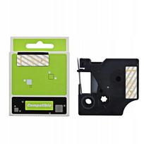Juostelė Dymo D1 45025, 12 mm x 7 m, permatoma su auksinėmis raidėmis