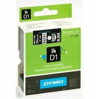 Etiketė DYMO D1 juoda, 24 mm x 7 m, balti užrašai