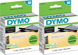 Etiketės Dymo LW 11355, 19x51 mm, baltos, 500 vnt., 2 ritinėliai