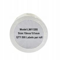 Etiketės DYMO LW 11355 S0722550, 19 x 51 mm, 500 vnt. rulone