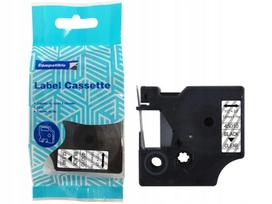 Etiketės juostelė PRISM Dymo D1 45010, 12 mm x 7 m, juoda tekstas, permatomas pagrindas