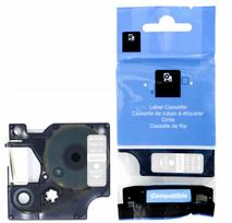Lipni juostelė Dymo D1 40920, 9 mm, permatoma, balti užrašai, 7 m