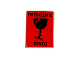 Įspėjamosios etiketės stiklo klijams, 100 vnt.