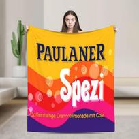Paulaner Spezi pliušinės antklodės, vaikiškos, suaugusiųjų flanelinės, užtiestos, itin šiltos, aukštos kokybės lovatiesės, skirtos gimtadienio dovanai. 75x90cm