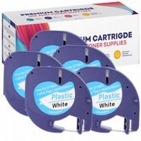 Etikečių juostelė DYMO LetraTag, 12 mm x 4 m, balta, plastikinė, 5 vnt.