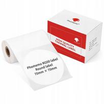 Apvalios lipnios etiketės Phomemo M200/M220/M221, termiškai baltos, 70 mm