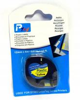Etiketės juostelė DYMO LetraTAG 91202 12 mm, geltona