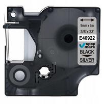 Lipni juostelė DYMO D1 40922, 9 mm x 7 m, sidabrinė su juodu tekstu