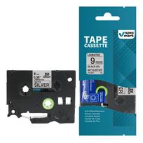 Etiketavimo juosta Brother P-touch, 9 mm x 8 m, sidabrinė, TZE-M921