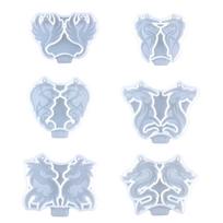 Geometric Earring Charm Epoxy Resin Molds Silicone Mold Luggage Bag Tags Casting Molds with Hole for DIY Crafts Making 1 gryna