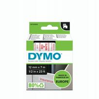 Lipni juostelė Dymo D1, 12 mm x 7 m, balta su raudinu užrašu