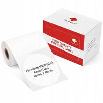 Apvalios etiketės 60 mm Phomemo M200/M220/M221, baltos, terminės, fi60