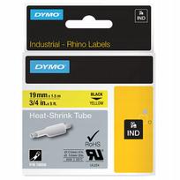 Šilumos susitraukianti juostelė DYMO IND Rhino, 19 mm x 1,5 m, geltona / juoda