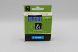 Lipni juostelė Dymo D1 S0720710, 9 mm x 7 m, juoda spauda mėlyname