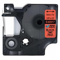 Lipni juostelė DYMO D1 40917, 9 mm x 7 m, raudona su juodu tekstu