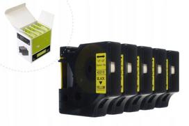 Lipni juostelė JetWorld Dymo D1, juoda ant geltonos, 12 mm x 7 m, 5 vnt., LM100