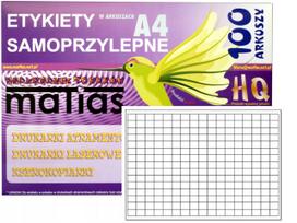 Lipdukų lapai A4, baltos saviklijos etiketės 18x12 mm, 100 vnt.