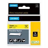 Etiketavimo juostelė Dymo Rhino, nailoninė, geltona, 19 mm x 3,5 m
