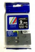 Lipni juosta Brother TZ2-325 / TZe-325, 9 mm, juoda su baltais užrašais
