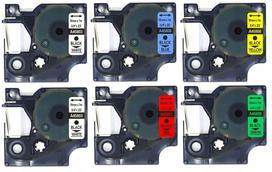 Etikečių juostelių rinkinys Dymo D1, 19 mm x 7 m, 6 vnt., 5 spalvos