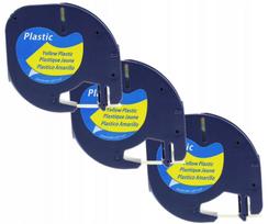 Juosta DYMO LetraTag, 12 mm x 4 m, geltona, 3 vnt., Specmark, 59423