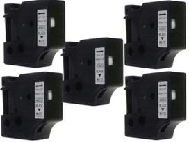 Lipnios juostelės Dymo D1 19 mm x 7 m, juodas tekstas ant balto pagrindo, 5 vnt., modelis 45803